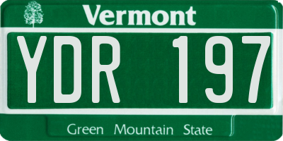 VT license plate YDR197
