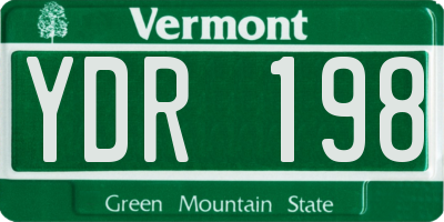 VT license plate YDR198