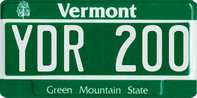 VT license plate YDR200
