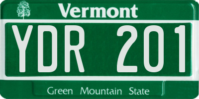 VT license plate YDR201