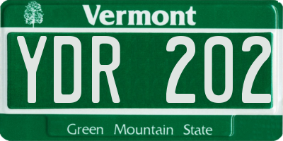 VT license plate YDR202
