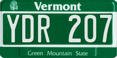 VT license plate YDR207