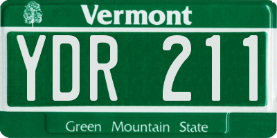 VT license plate YDR211
