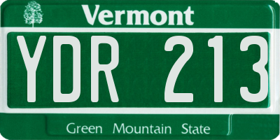 VT license plate YDR213
