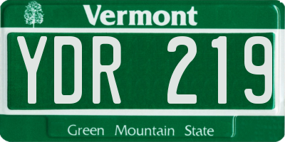 VT license plate YDR219