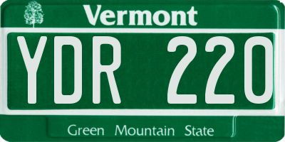 VT license plate YDR220