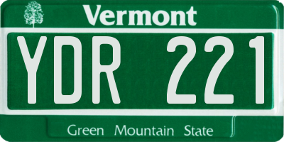 VT license plate YDR221