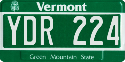 VT license plate YDR224