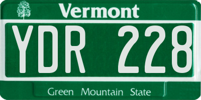 VT license plate YDR228