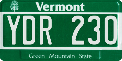 VT license plate YDR230