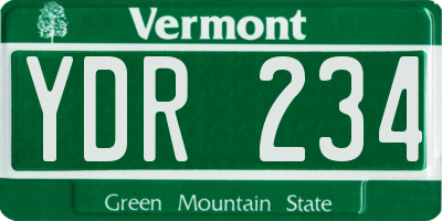 VT license plate YDR234