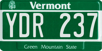 VT license plate YDR237