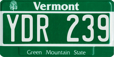 VT license plate YDR239