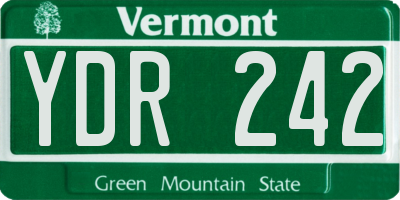 VT license plate YDR242