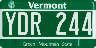 VT license plate YDR244