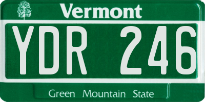VT license plate YDR246
