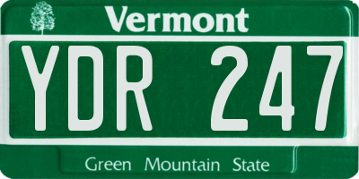 VT license plate YDR247