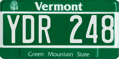VT license plate YDR248