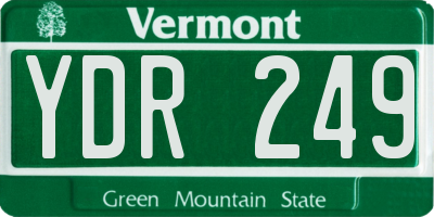 VT license plate YDR249