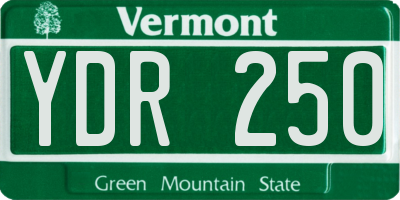 VT license plate YDR250