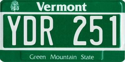 VT license plate YDR251