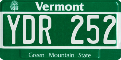 VT license plate YDR252