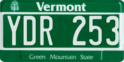 VT license plate YDR253
