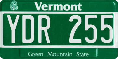 VT license plate YDR255