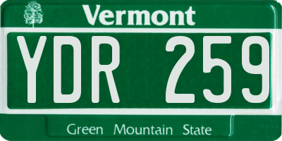 VT license plate YDR259