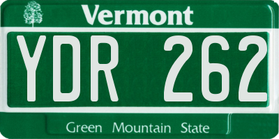 VT license plate YDR262