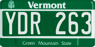 VT license plate YDR263