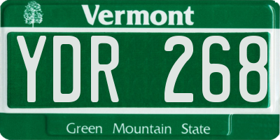 VT license plate YDR268