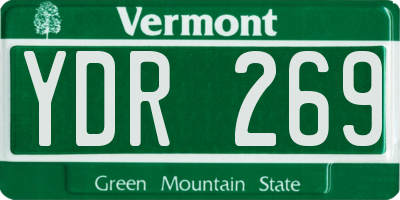 VT license plate YDR269