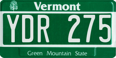 VT license plate YDR275