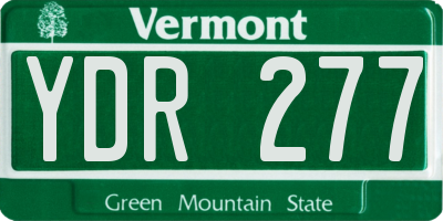 VT license plate YDR277