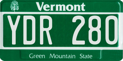 VT license plate YDR280