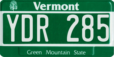 VT license plate YDR285