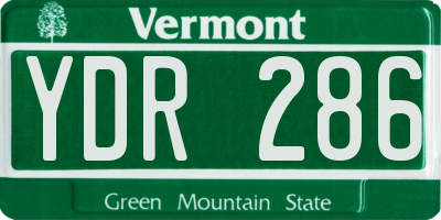 VT license plate YDR286