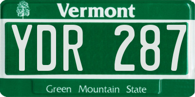 VT license plate YDR287