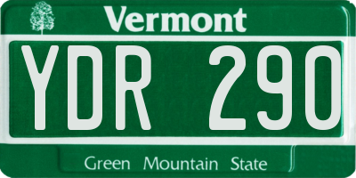 VT license plate YDR290