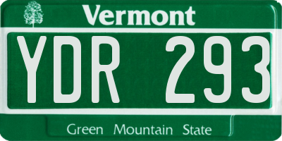 VT license plate YDR293
