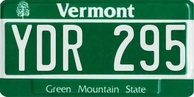 VT license plate YDR295