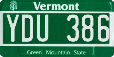 VT license plate YDU386