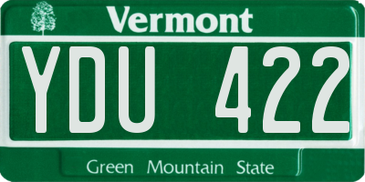 VT license plate YDU422