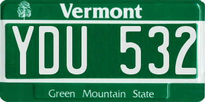 VT license plate YDU532