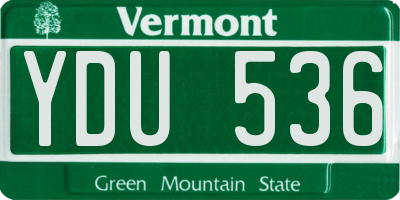 VT license plate YDU536
