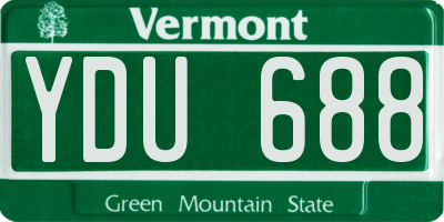 VT license plate YDU688