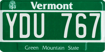 VT license plate YDU767