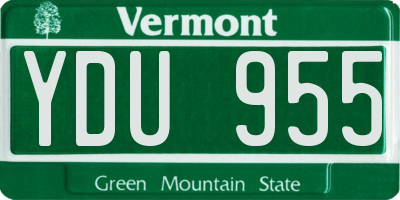 VT license plate YDU955
