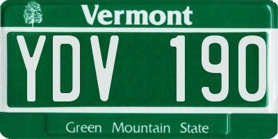 VT license plate YDV190